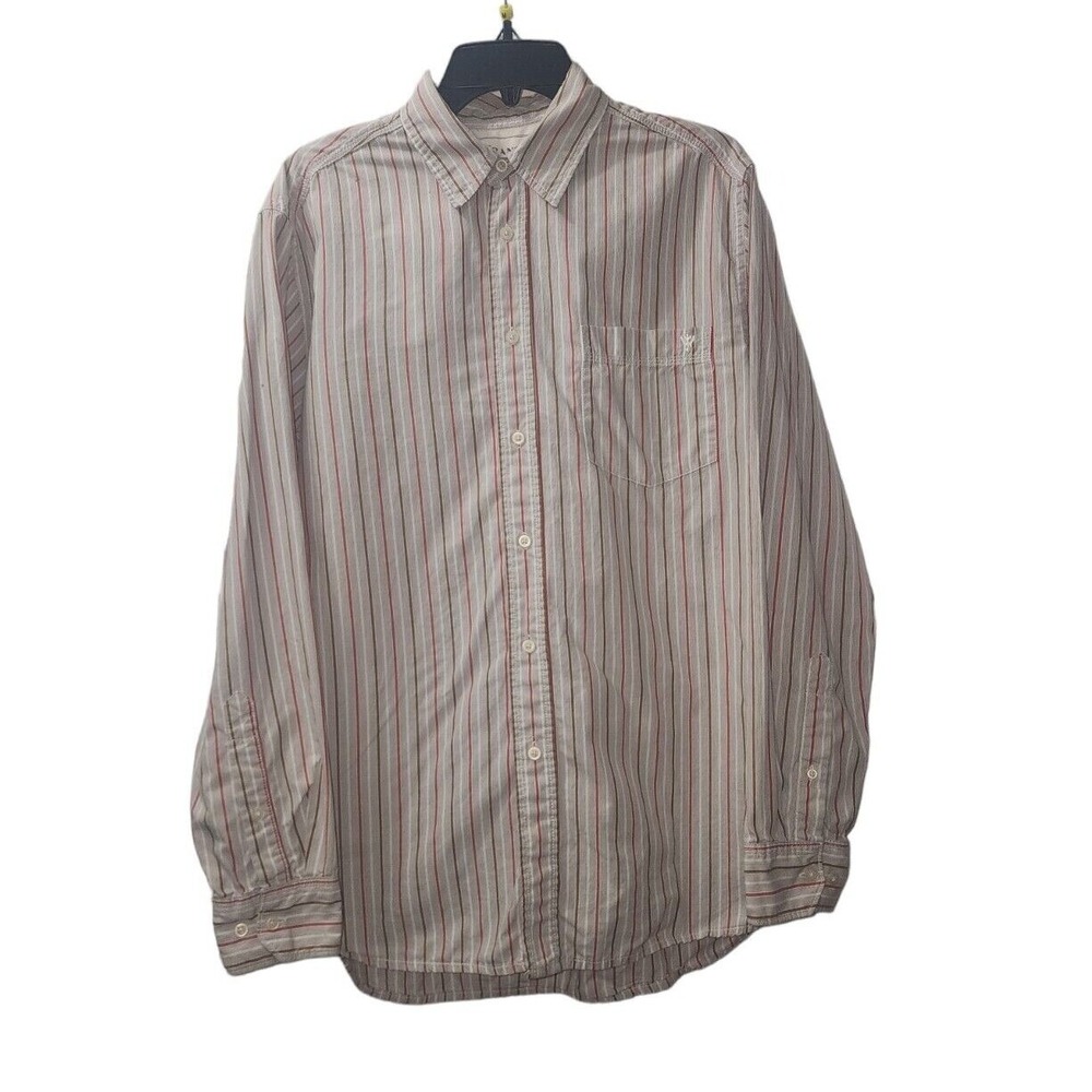Wrangler‎ Striped Long Sleeve Button Down Shirt Casual Dress Shirt Size Unknown
